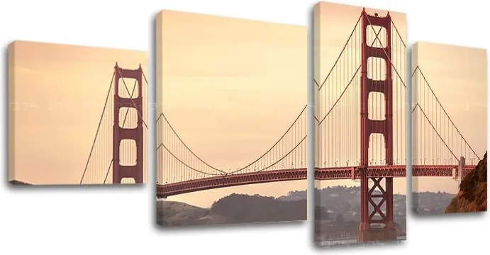 Obraz na stenu 4 dielny MESTO / SAN FRANCISCO ME116E40 - 130x70 cm