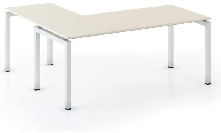 Rohový kancelársky stôl PRIMO SQUARE, 180x180 cm, breza