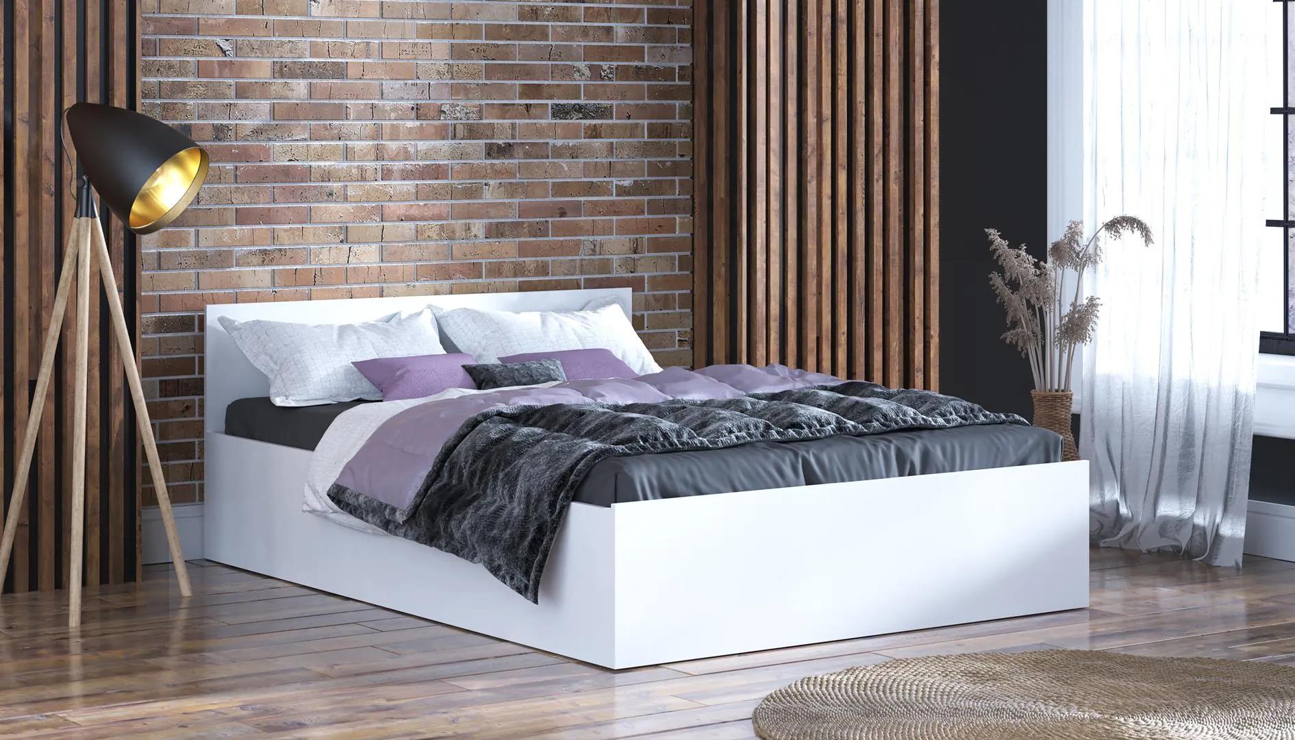 Posteľ s matracom, roštom a úložným priestorom - BIELA ​​- šírka 120cm