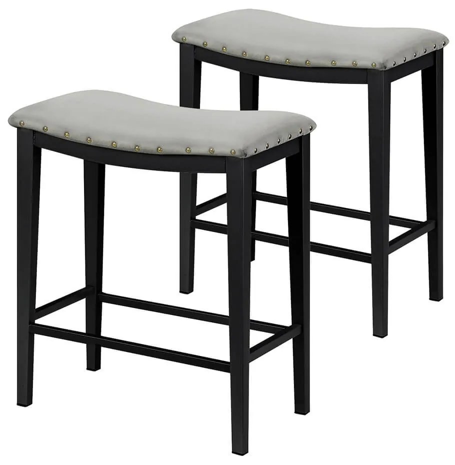 Čalúnené barové stoličky 2 ks, sivé