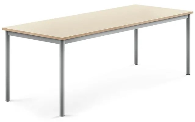 Stôl BORÅS, 1800x700x600 mm, laminát - breza, strieborná