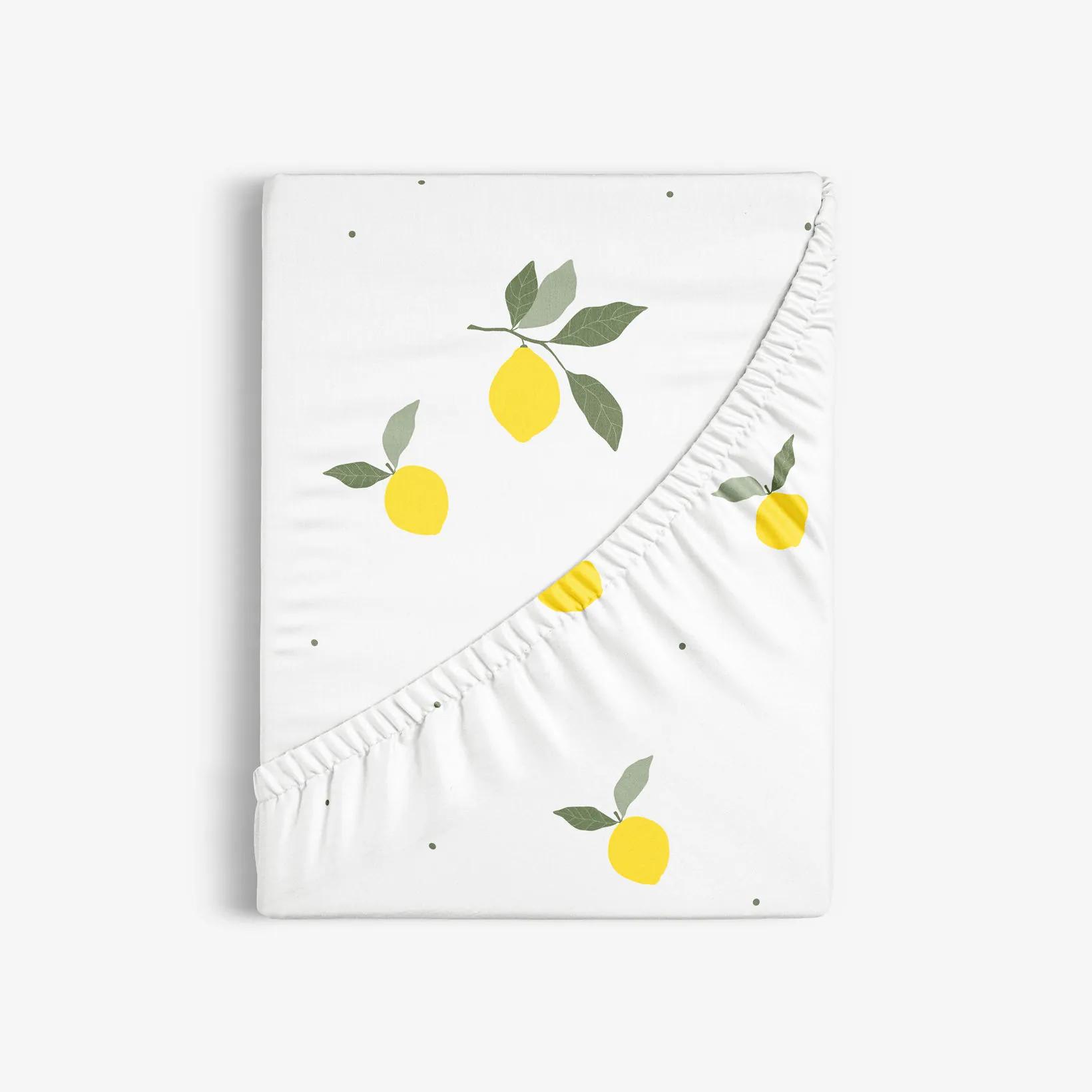 Goldea bavlnená napínacia plachta - citróny 80 x 160 cm