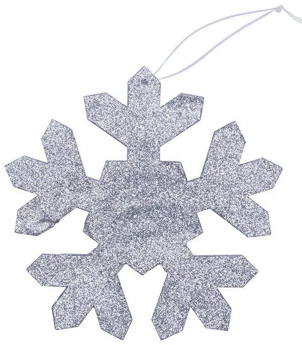 DECOLED Snehová vločka I, priemer 15 cm, strieborná