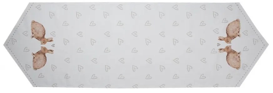 Bavlnený behúň na stôl s motívom zajačikov Bunnies in Love - 50*160cm