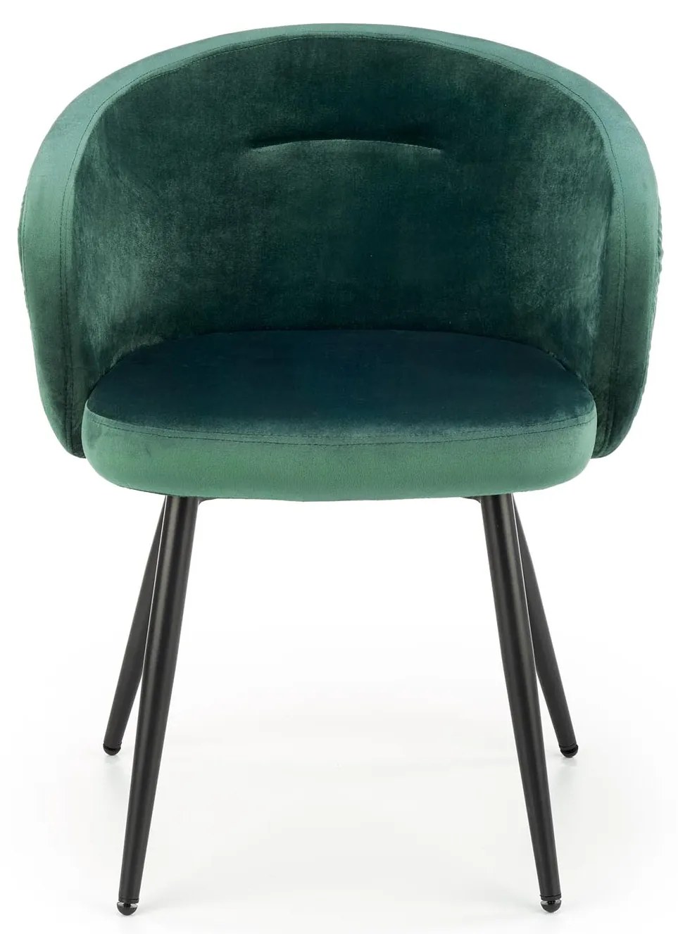 Tmavozelená zamatová stolička LANGS 430