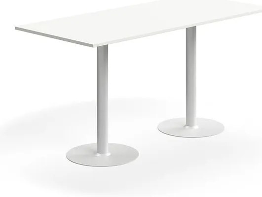 Barový stôl ALVA, 1800x800x900 mm, HPL, biela