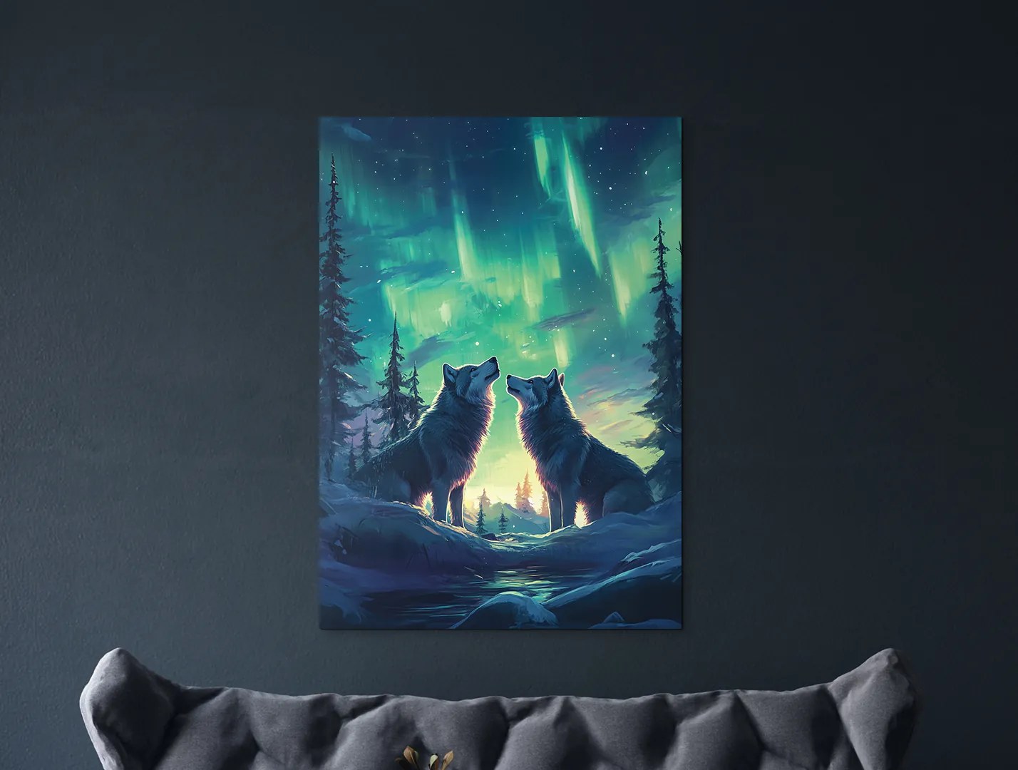 drevko | Obraz na stenu Polárny duet vlkov