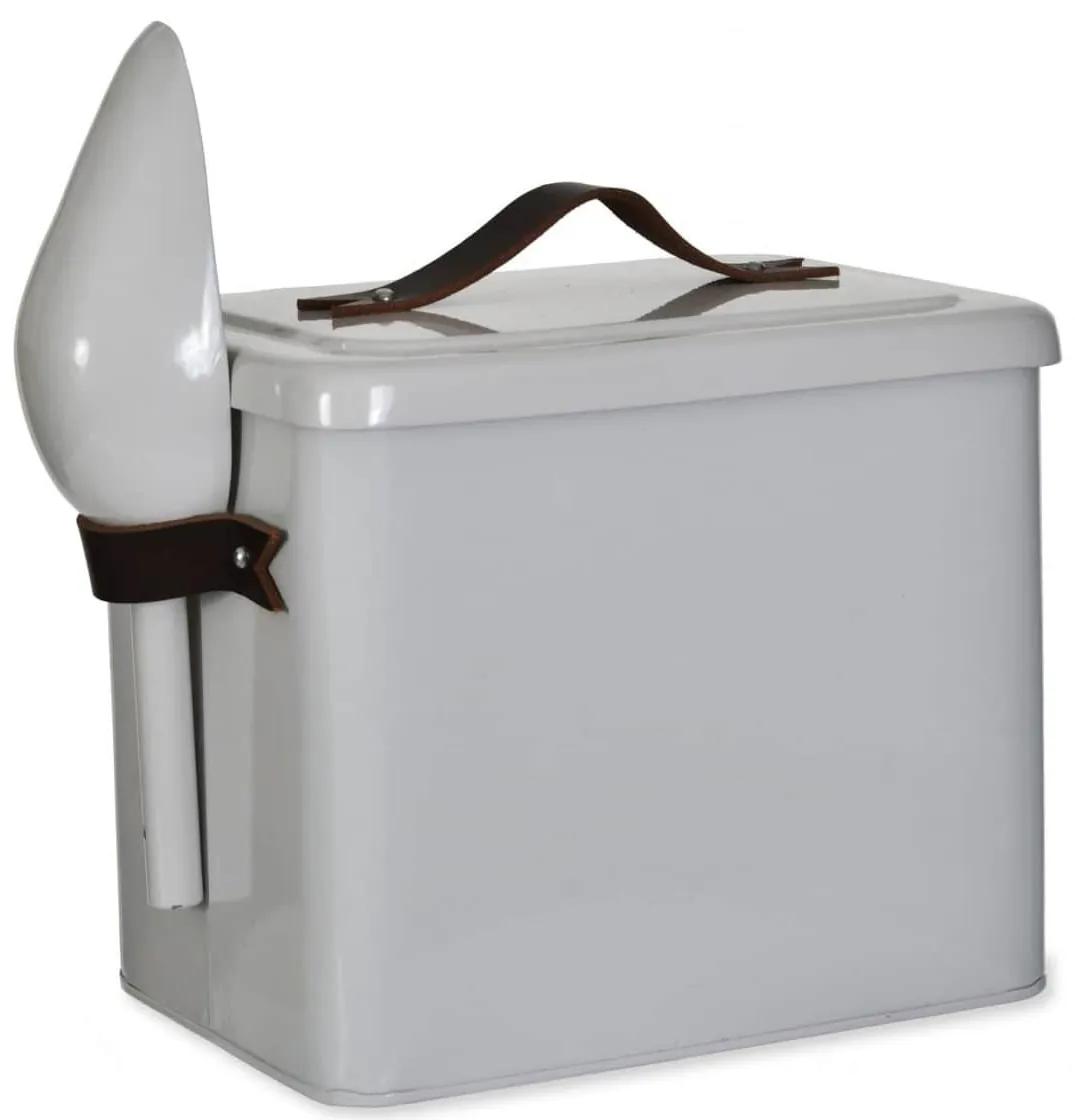 Garden Trading Plechová dóza na granule Small Leather Handl 3,5 l