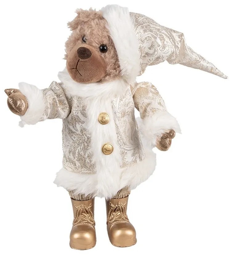 Vianočné dekorácie stojaci plyšový medveď v oblečku Teddy Bear - 22*16*36 cm