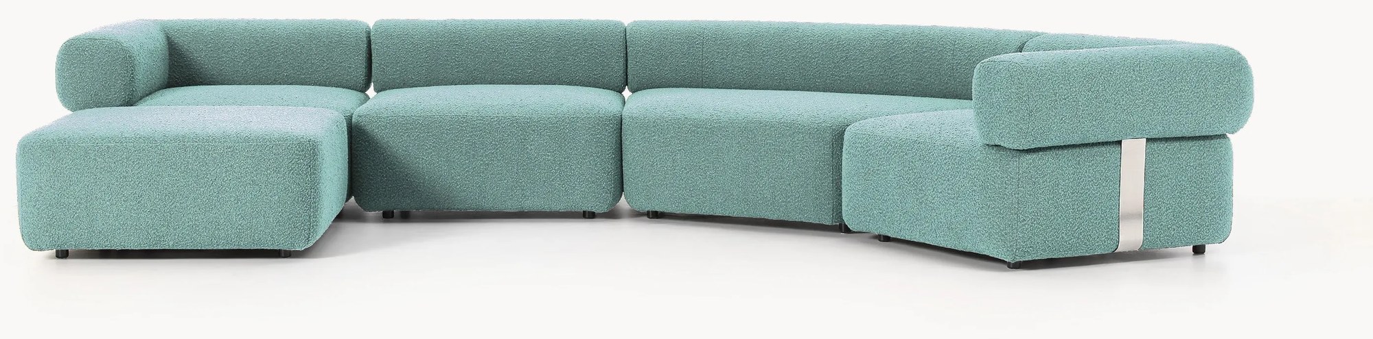 Veľká modulárna buklé pohovka's podnožkou (ľavá/pravá) Anton