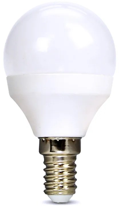 SOLIGHT LED žiarovka miniglobe matná P45 6W, E14, 6000K, 510lm