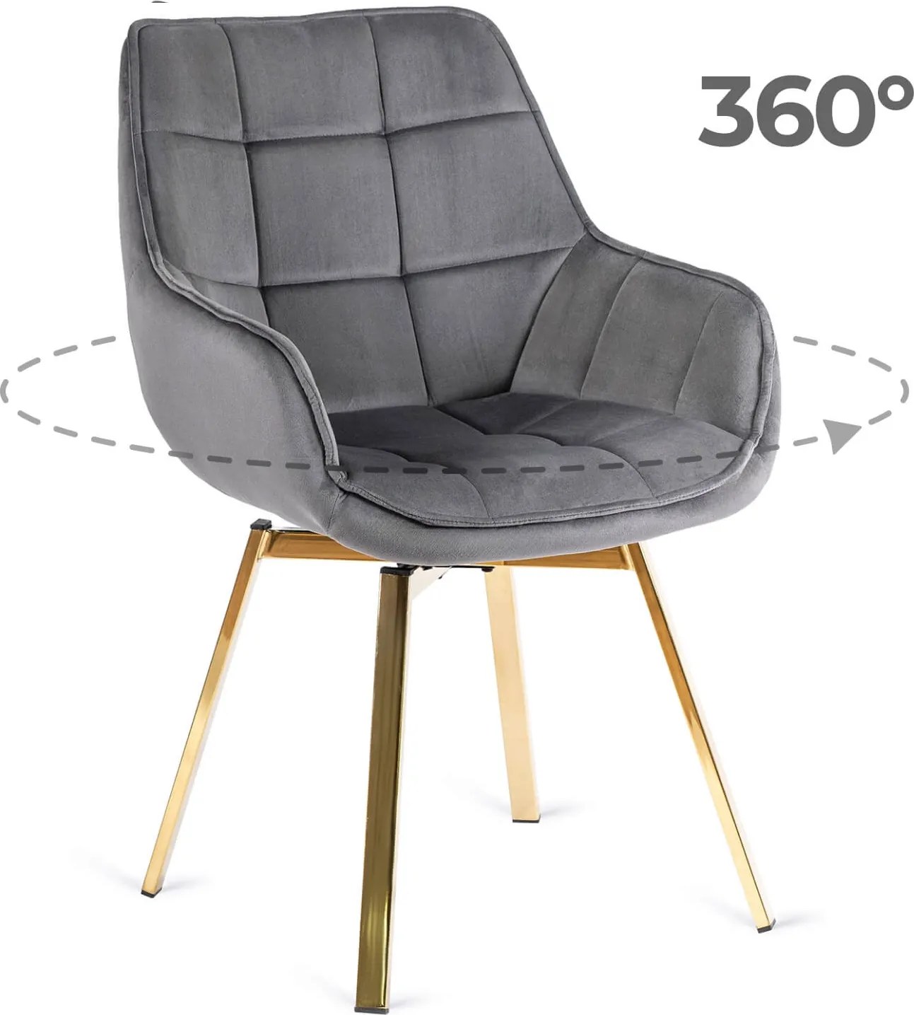 PROXIMA.store - Čalúnená otočná stolička MIA FARBA: sivá