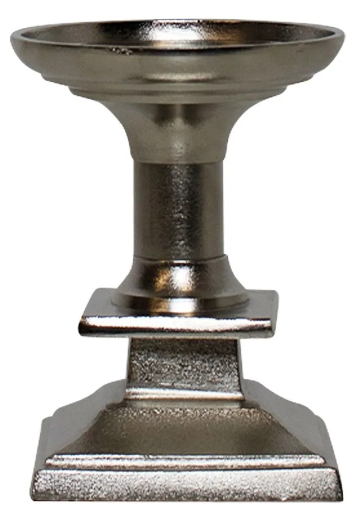 Strieborný kovový svietnik Skua - 9 * 9 * 12cm