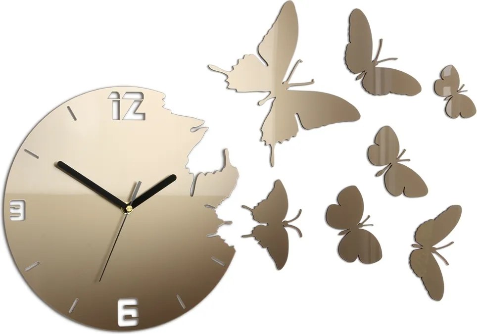 Moderné nástenné hodiny MOTÝLE TORTORA tortora