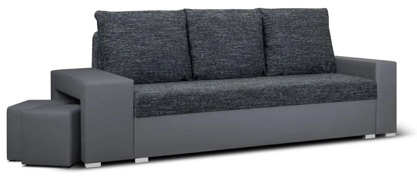 Rozkladacia pohovka MILAN II Sivá+ 2 Taburety