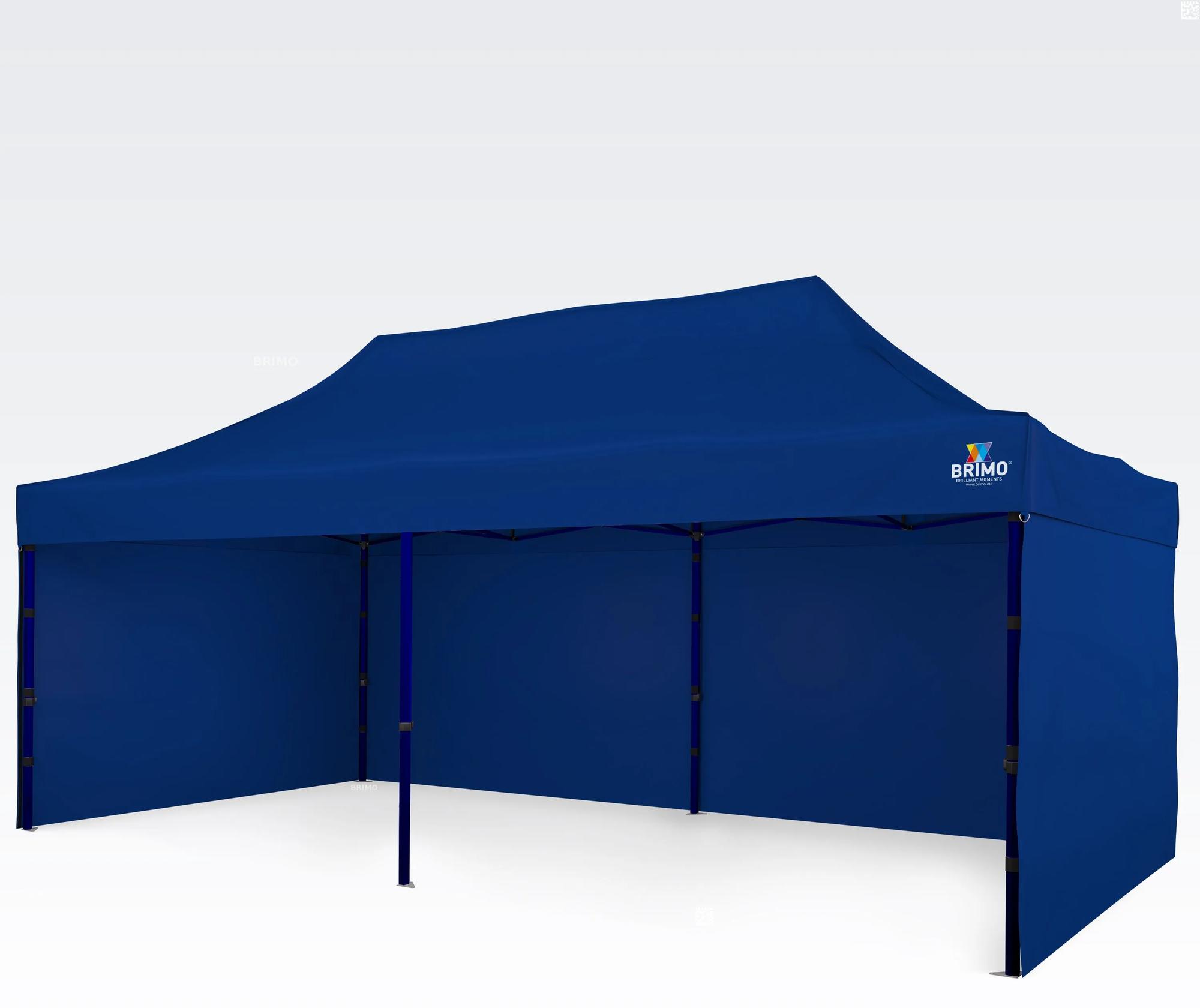 BRIMO Záhradný altánok 3×6 m – skladací s 3 stenami | BRIMO® - s 3 stenami - Modrá 24