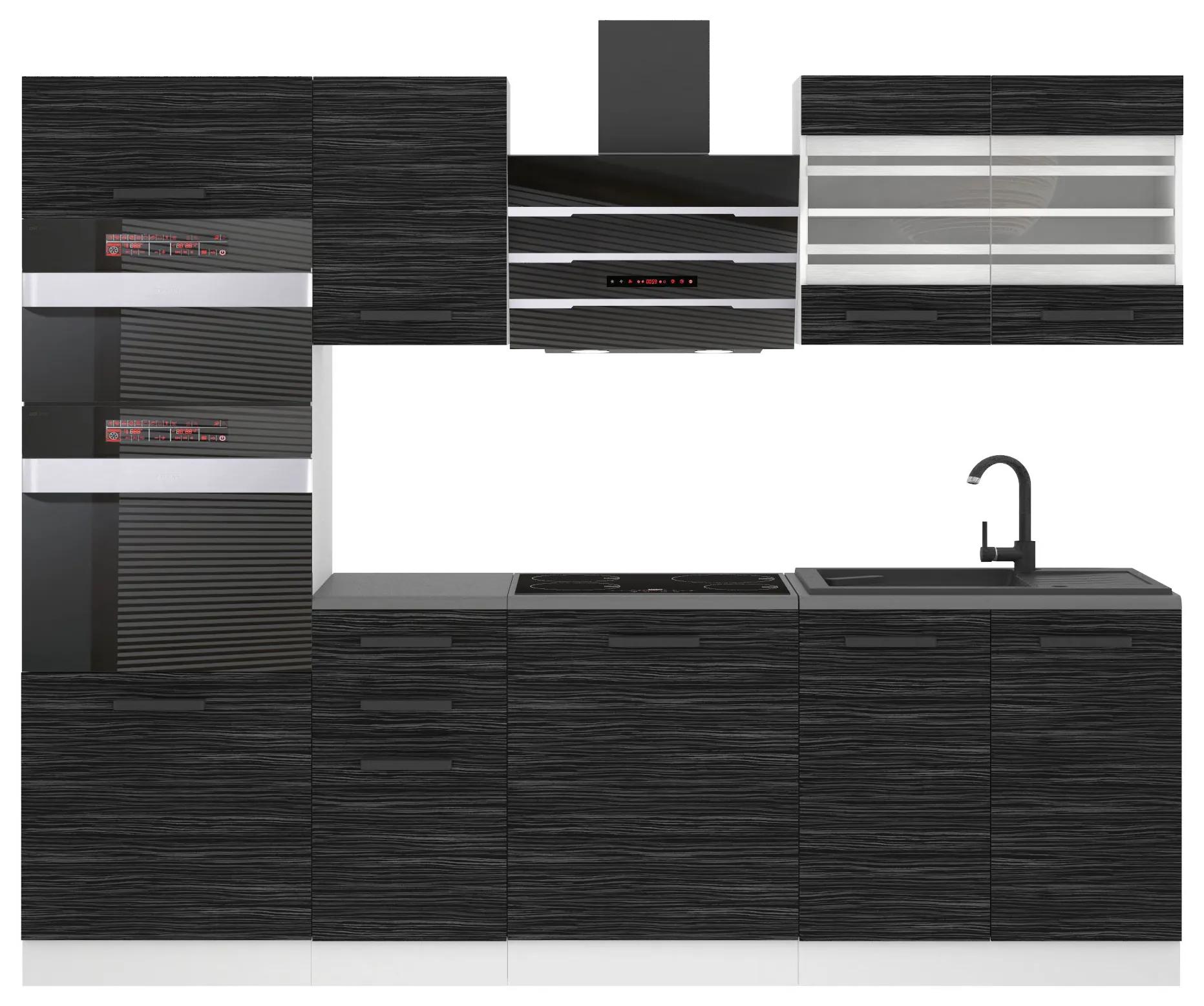 Kuchynská linka Belini Premium Full Version 240 cm eben kráľovský s pracovnou doskou TRACY