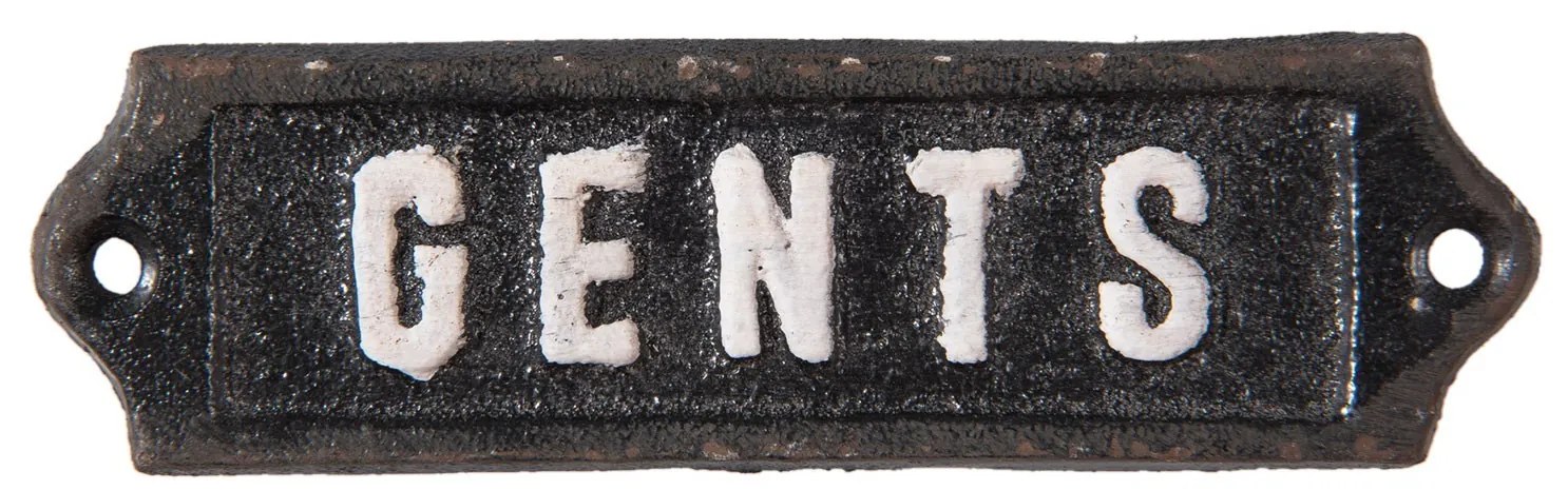 Kovová ceduľka Gents - 12*1*3 cm