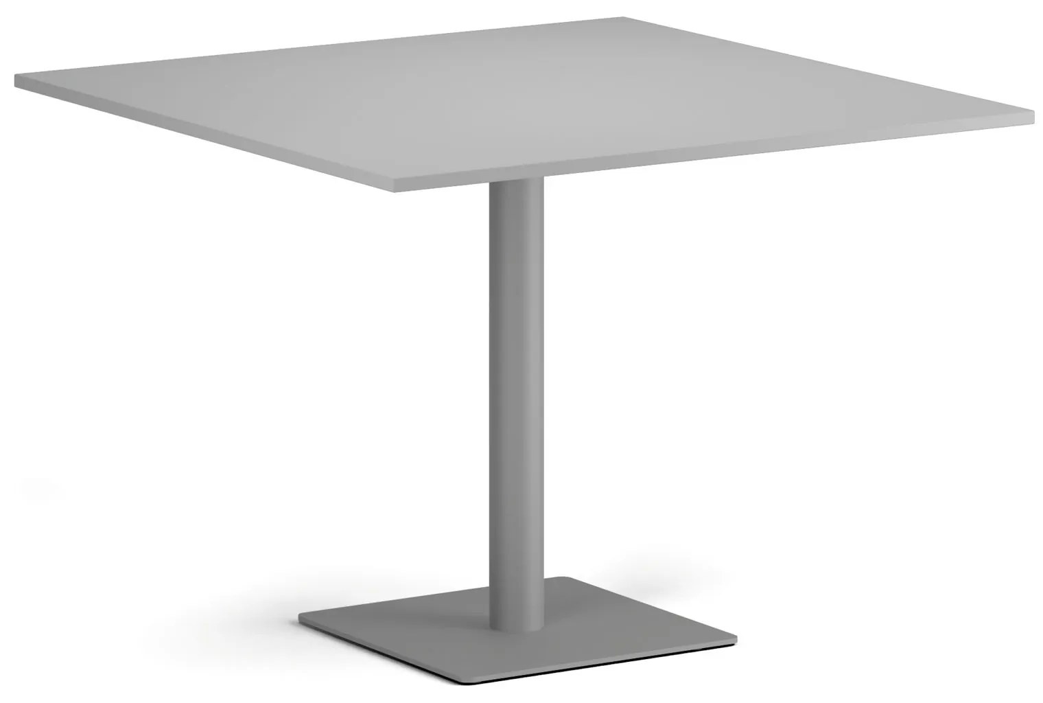 Konferenčný stolík ENZO, 100x100 cm, sivostrieborná podnož, sivá