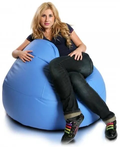 INTERMEDIC SK - Sedací vak Viper 95x110 cm | multifunkčný komfortný vak na sedenie aj ležanie Farba: E10 - Modrá svetlá (Ekokoža)