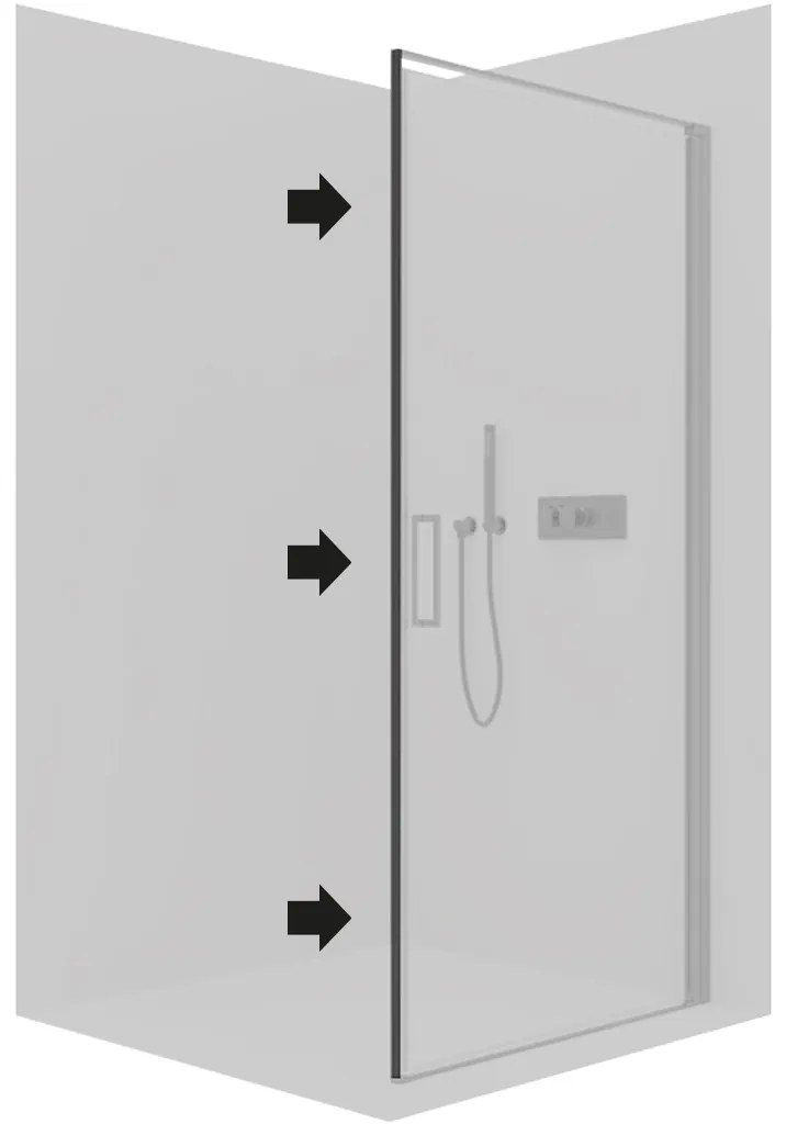Cerano Porte, stenový profil 190 cm pre inštaláciu do niky pre dvere a zásteny Porte L/P, čierna matná, CER-CER-476318