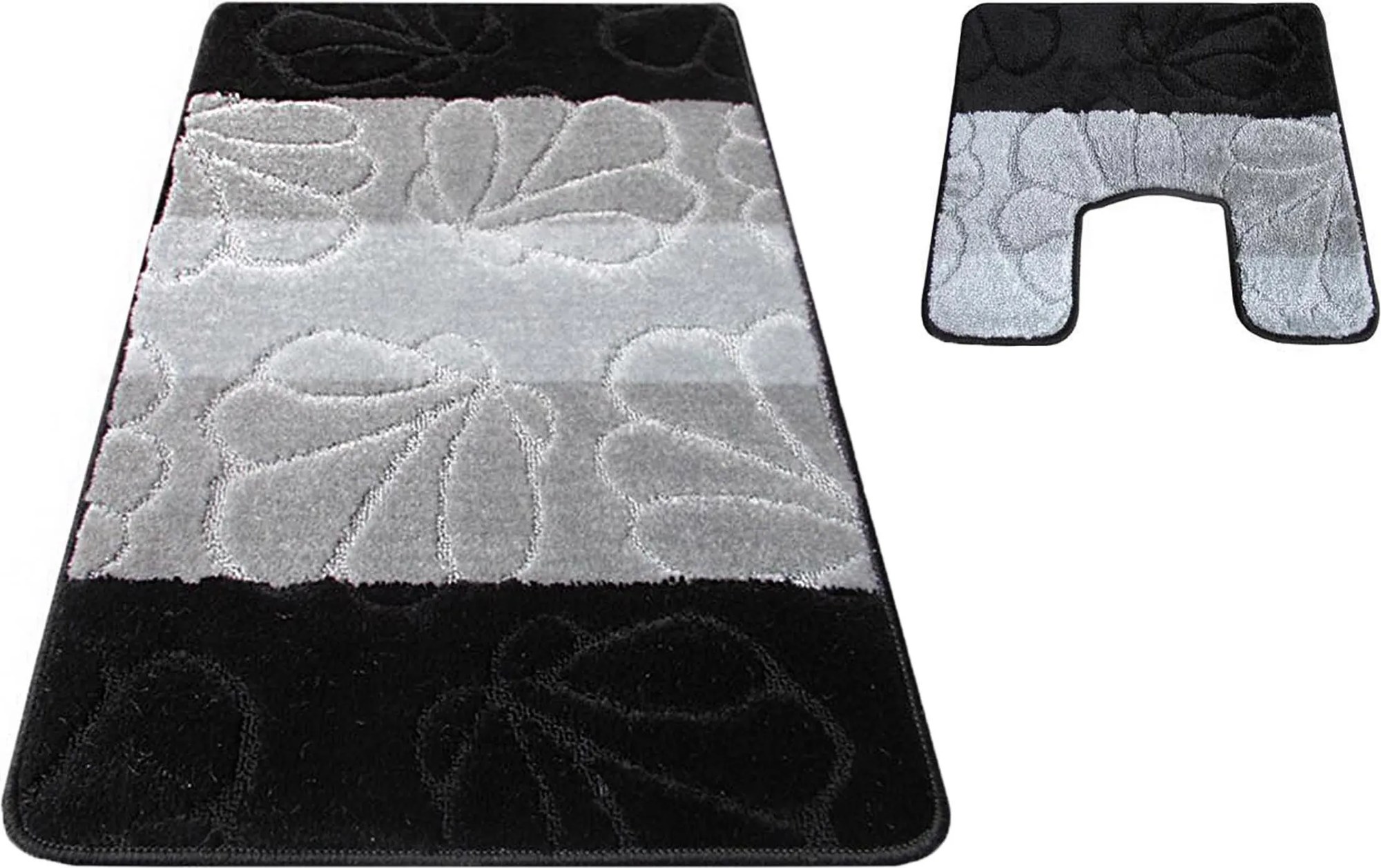 DY Kúpeľňová sada koberčekov s výrezom Montana 01 – čierna