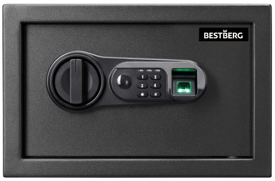 BestBerg BBSB-1F digitálny trezor na odtlačky prstov / 20 x 31 x 20 cm / čierny