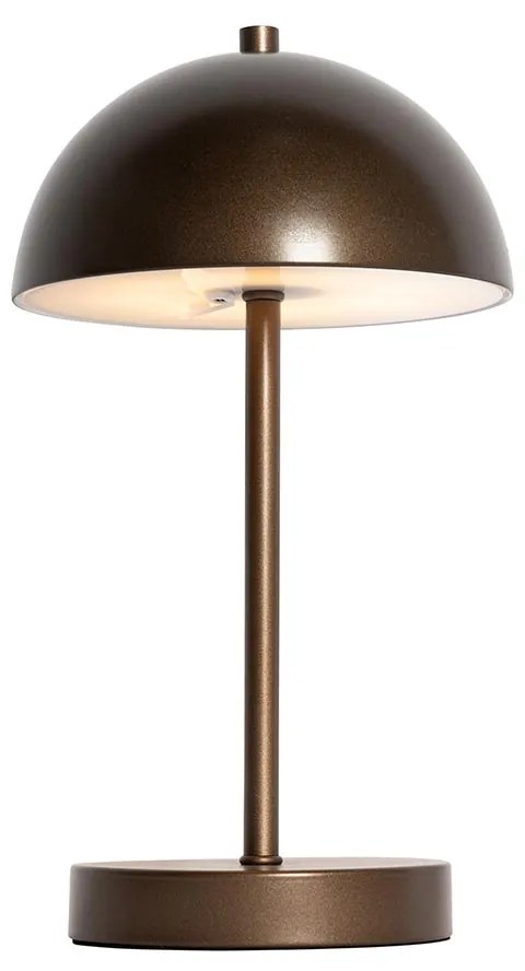 Vonkajšia stolná lampa Hríb tmavý bronz nabíjateľná - Keira