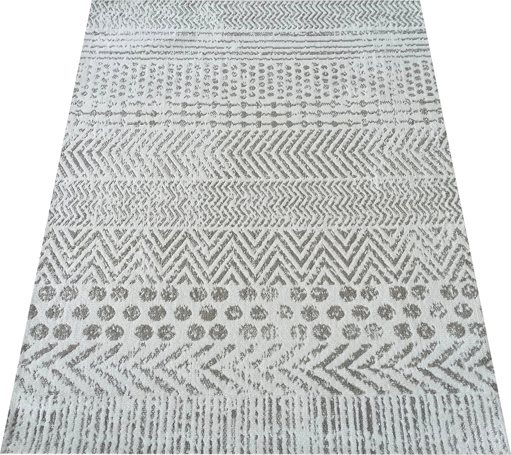 DY Sivý koberec s geometrickým vzorom Lara 06 Rozmer: 60x100 cm