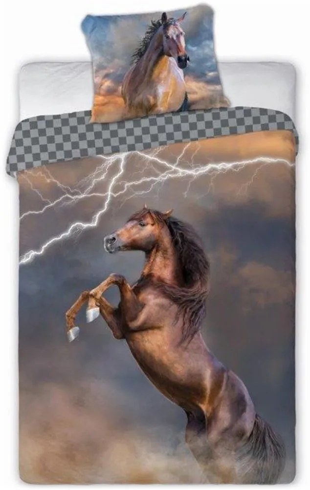 Bavlnené posteľné obliečky kôň Arabský plnokrvník - 100% bavlna - 70 x 90 cm + 140 x 200 cm