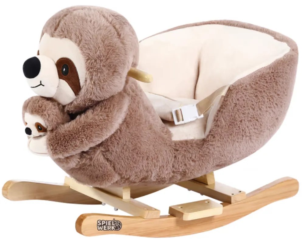 Spielwerk Hojdací leňochod s bezpečnostným pásom, hnedá