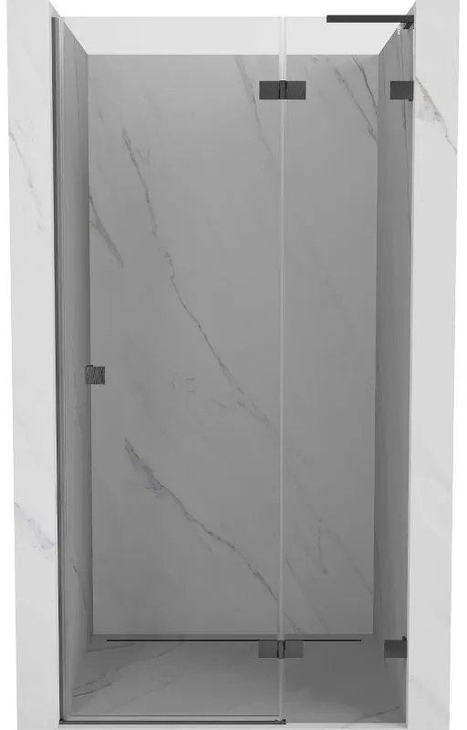 Mexen, Mexen Lunar L Otočné pravé sprchové dvere 80 cm, priehľadné, pištoľovo šedé kartáčované - 834L-080-000-66-00-P