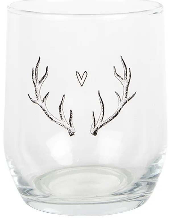 Water Glass 300 Ml Transparent Glass Antler Drinking Cup - 300 ml