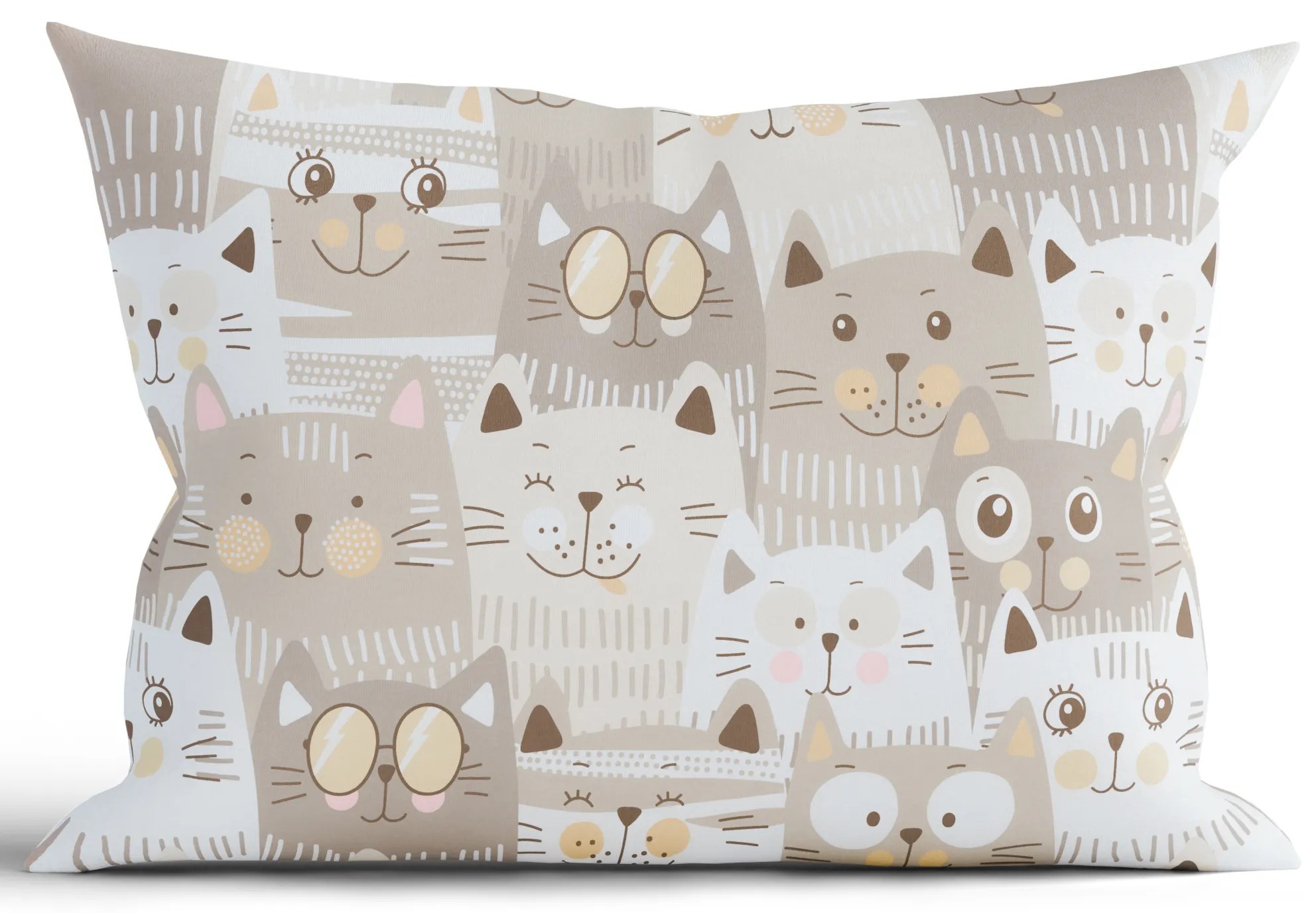 Bavlnená obliečka na vankúš Renforcé 40 x 60 cm – Mačacia invázia