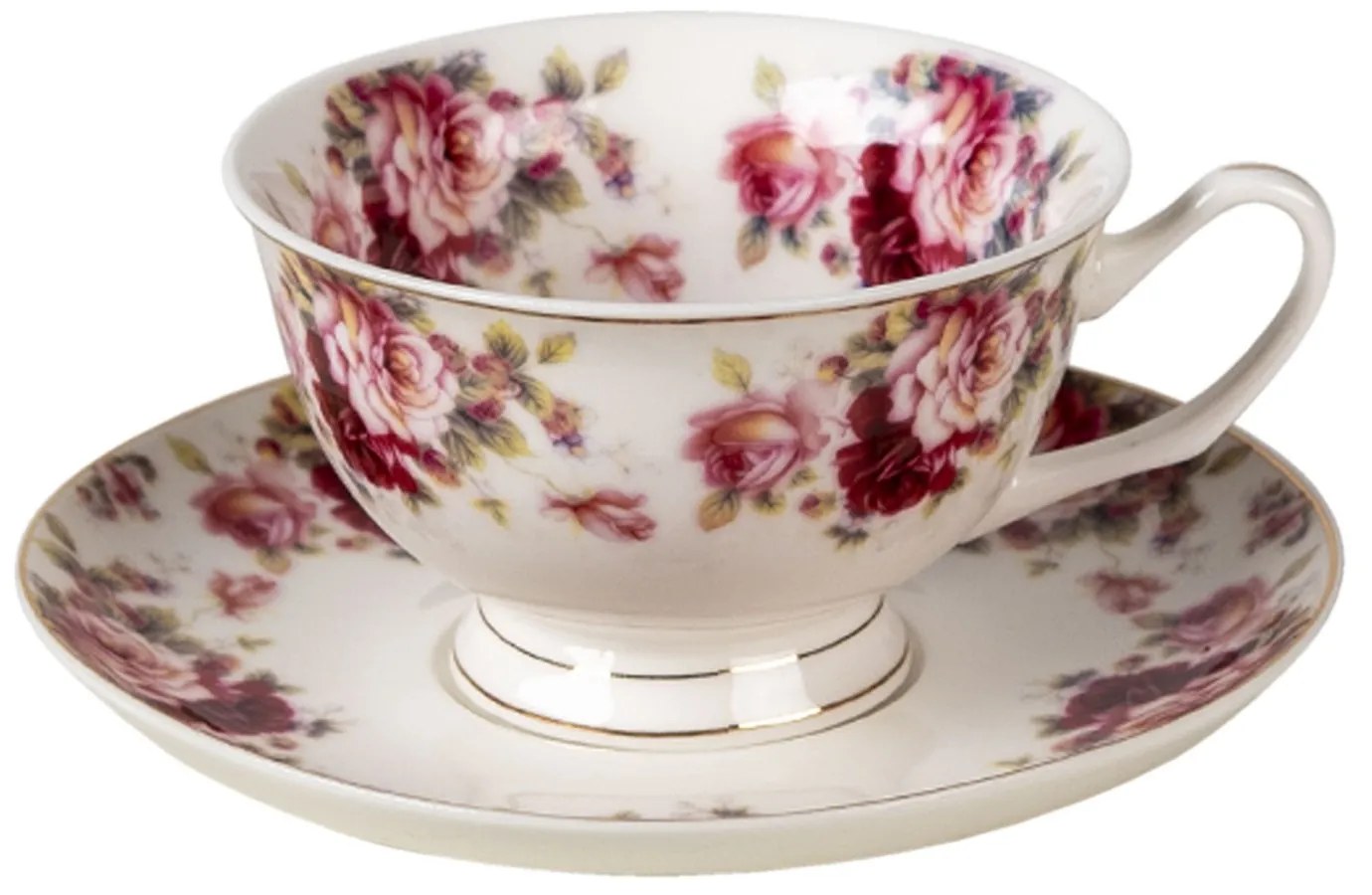 Porcelánová šálka s tanierikom Jules - 12*10*6 / Ø 15*2 cm / 200 ml