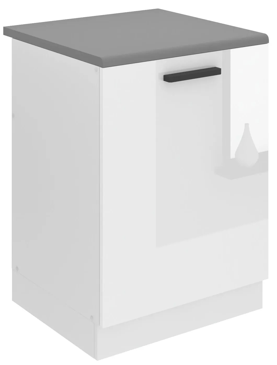 Kuchynská skrinka Belini Premium Full Version drezová 60 cm biely lesk s pracovnou doskou