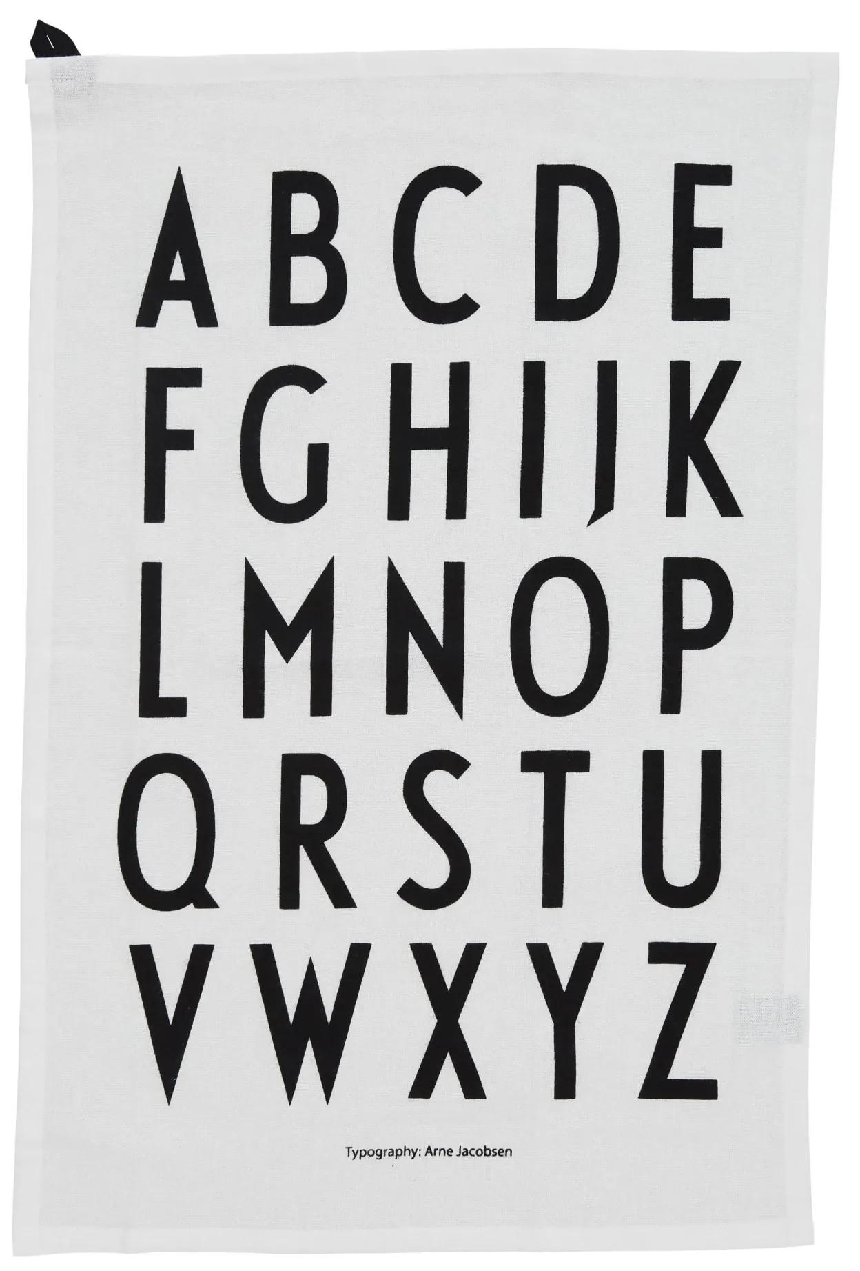 DESIGN LETTERS Bavlnená utierka Design Letters White – set 2 ks