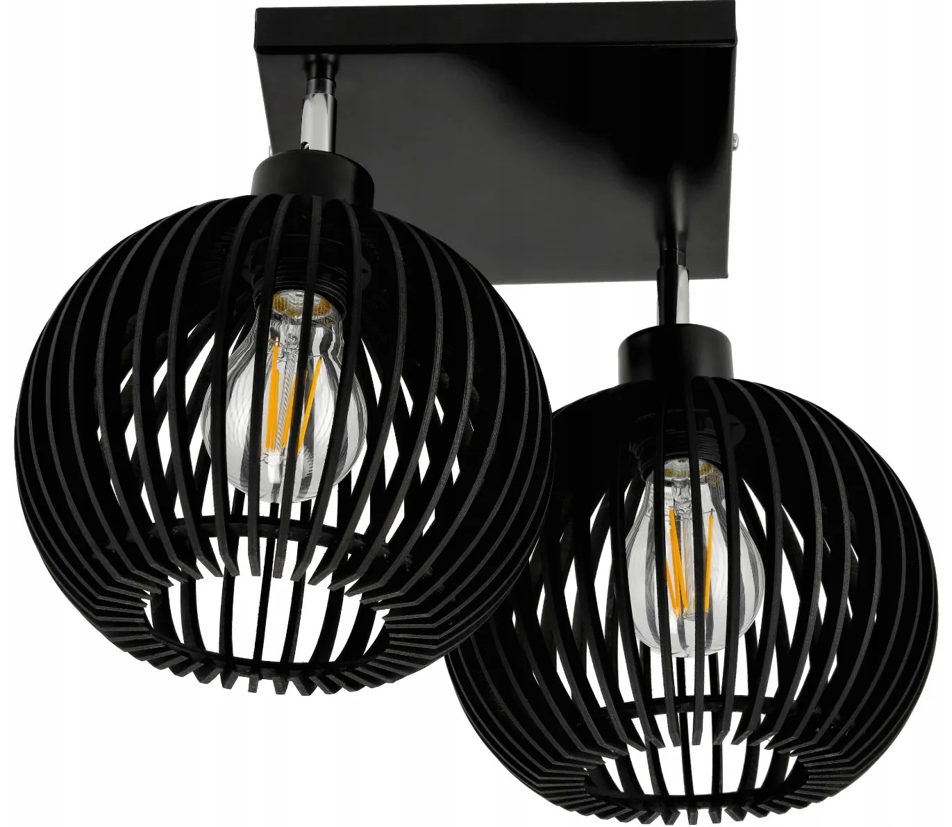 BERGE LED stropné svietidlo drevený luster do izby 2xE27 drevený