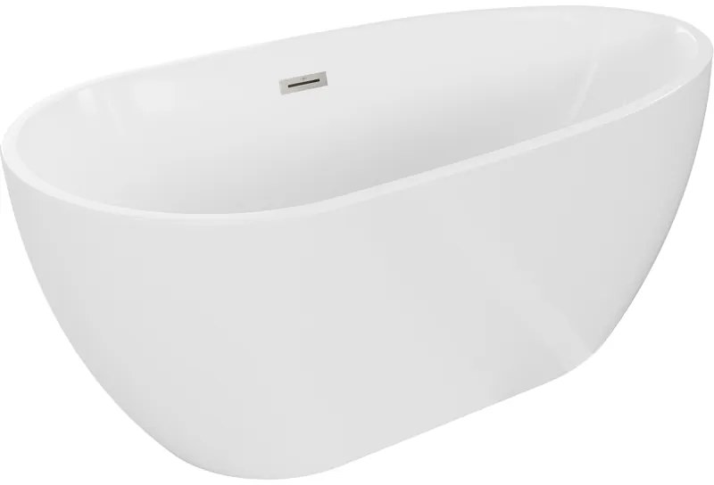 Mexen Eos, voľne stojaca vaňa 170 x 75 cm, biela, brúsená oceľ prepad, 52471707500-97