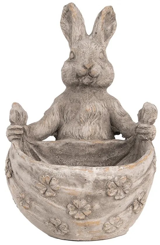 Dekorácia cementový kvetináč králik so šatkou - 20*24*31 cm