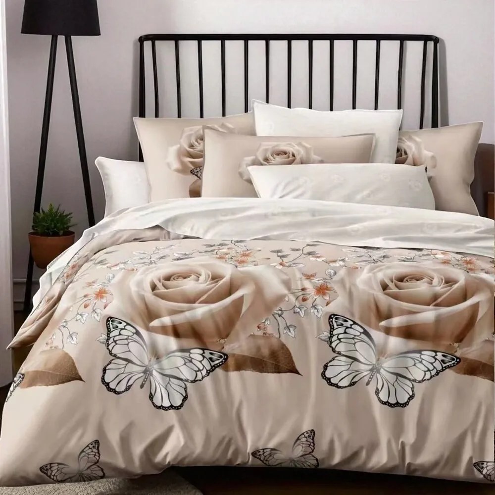 Obliečky OPRAH ROSES and BUTTERFLIES 3-dielna sada 140x200 cm