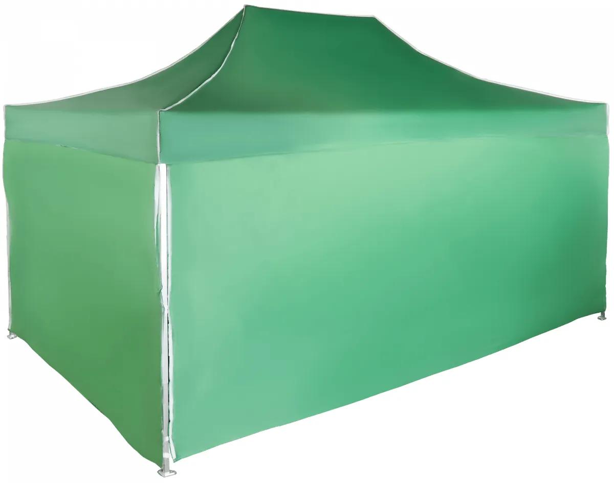 Rýchlorozkladací nožnicový stan 3x4,5m – hliníkový, Zelená, 4 bočné plachty