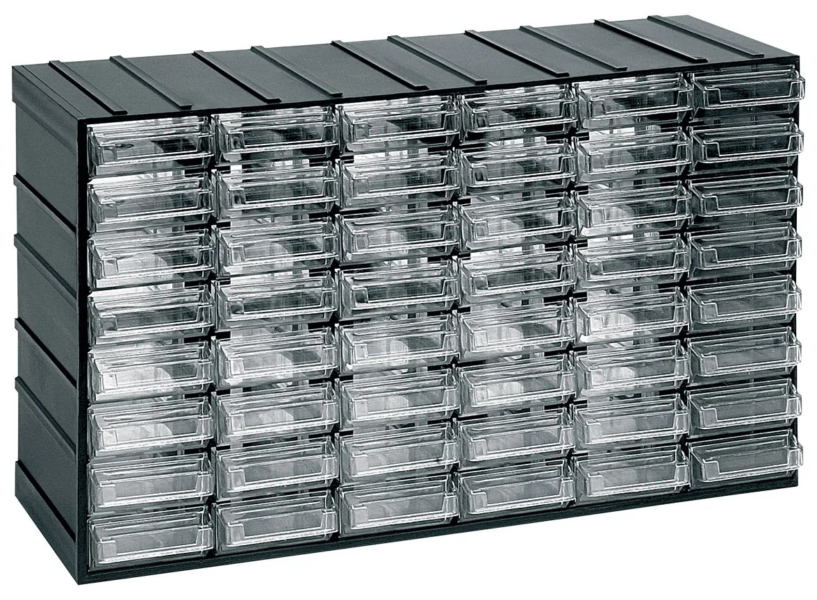 ARTPLAST Organizér 601T 382 x P 148 x H 230 mm s 48 priehľadnými zásuvkami