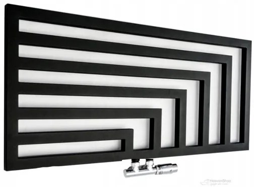 Regnis Kreon Zenit, vykurovacie teleso 1200x550 mm, 630W, čierna matná, KZ120/55/BLACK/D5