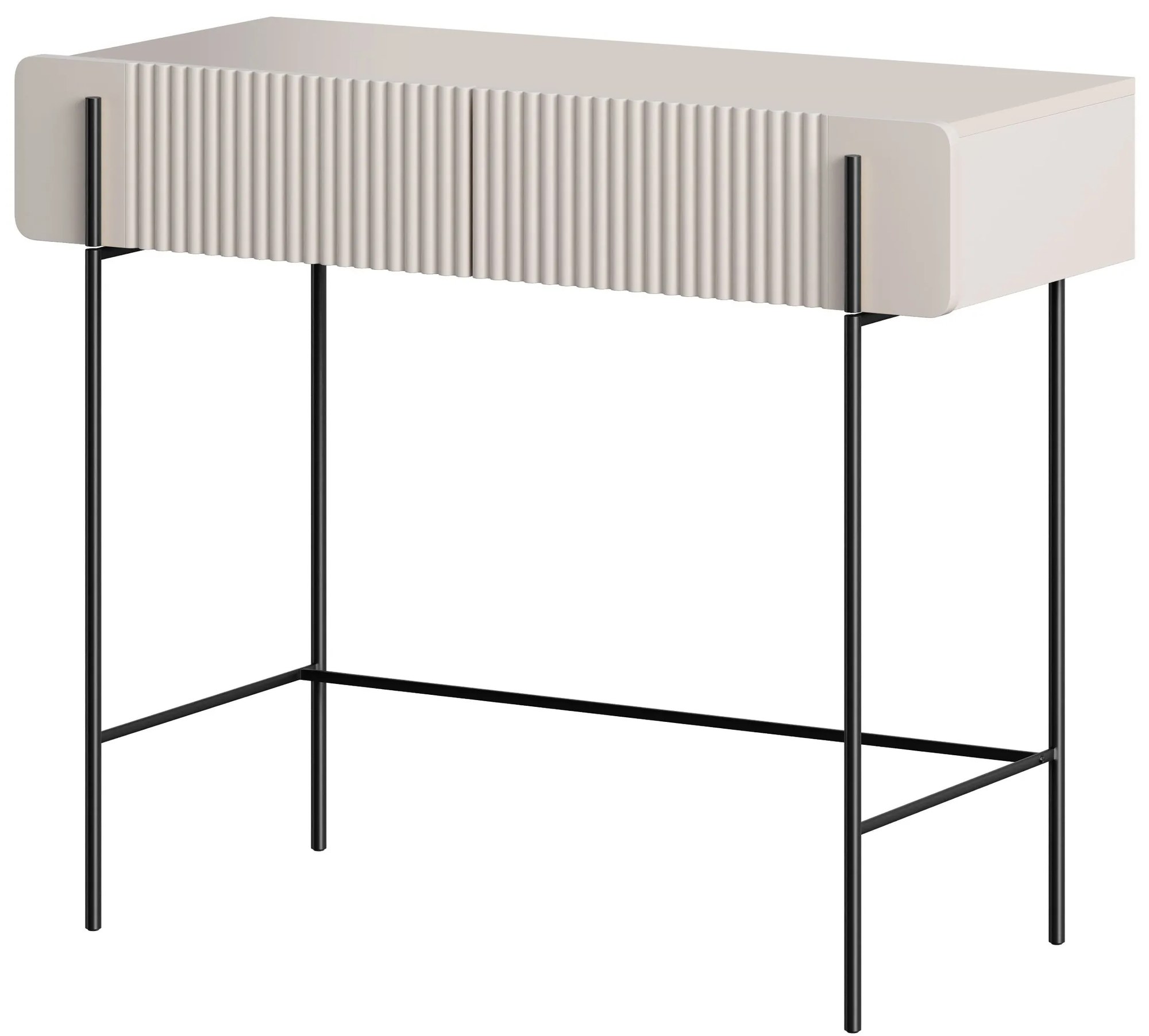 Toaletný stolík Malmi 100 cm - kašmírová / čierna