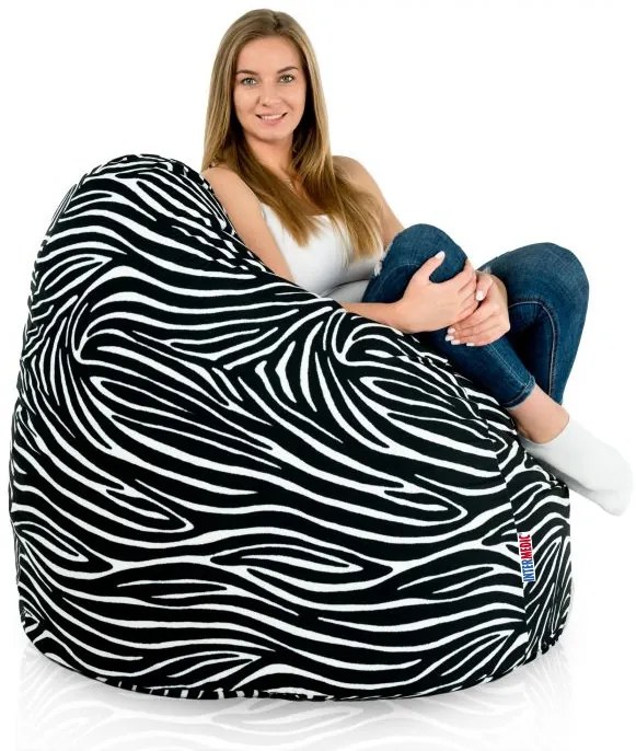Sedací vak BAG Sako Design Zebra Veľkosť: XXL