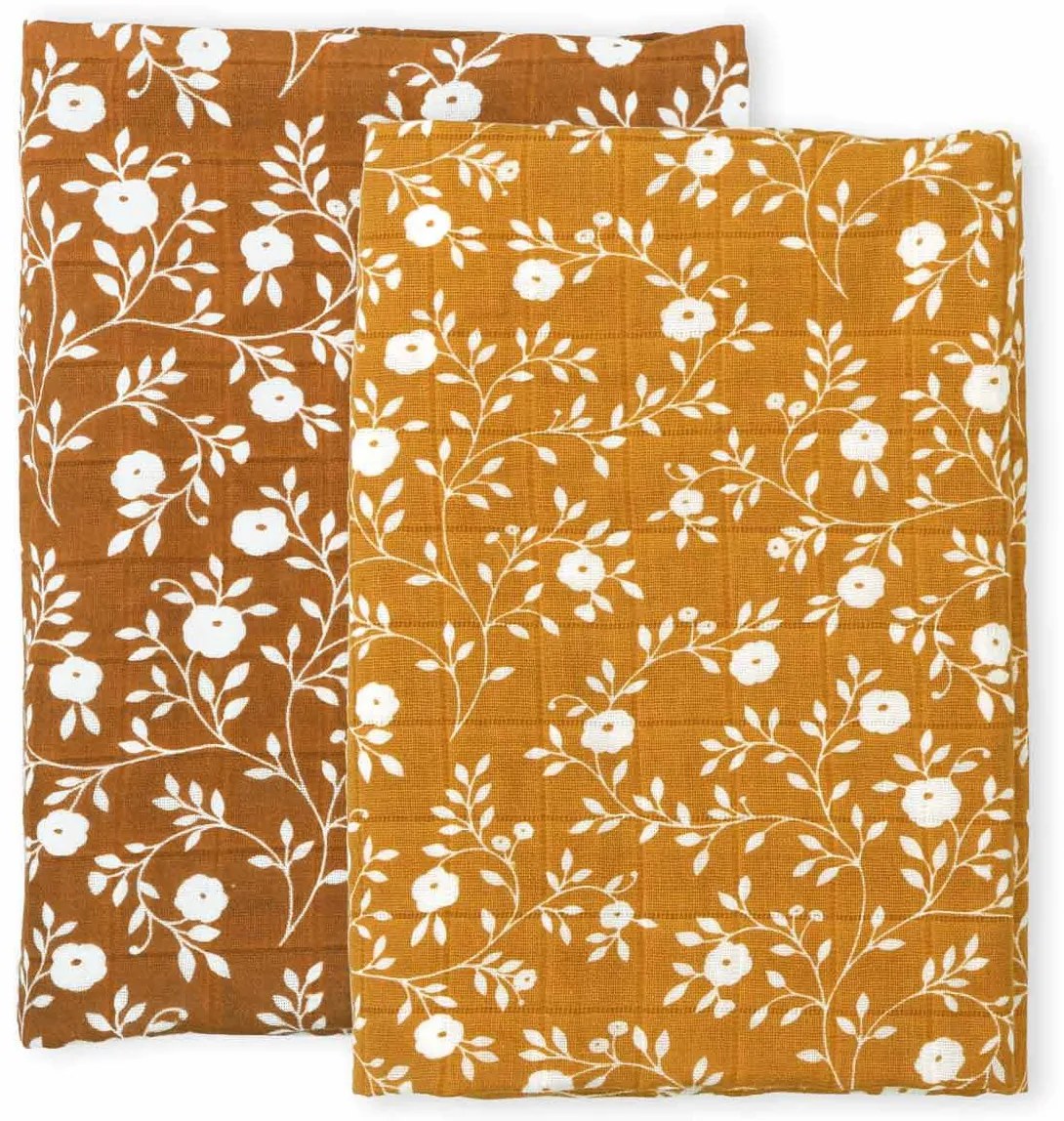 A Little Lovely Company - Mušelínové plienky, blossom - caramel - 2 ks