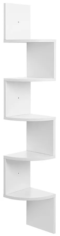 Rohová knižnica biela 20x20x126 cm