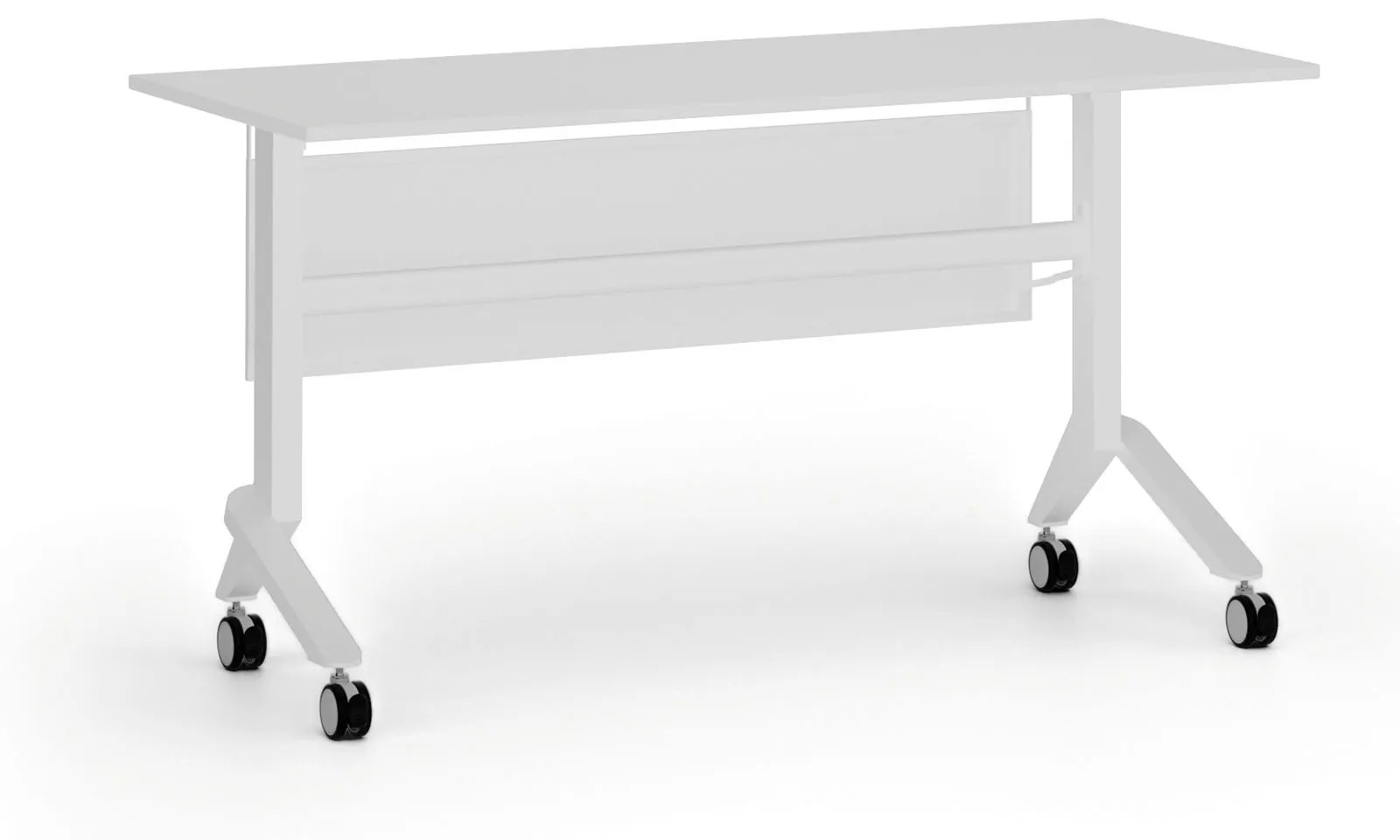 Mobilný stôl PRIMO MOVE, 1400 x 600 mm, biela podnož, biela