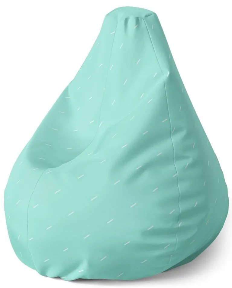 Sedací vak Pear biele čiarky na tyrkysovej - detský, tyrkysová